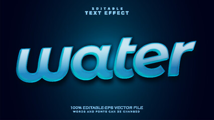 Water text effect - 3d editable text effect style.