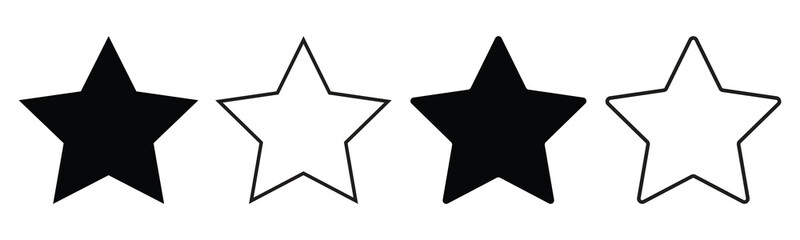 Star icon vector symbol set