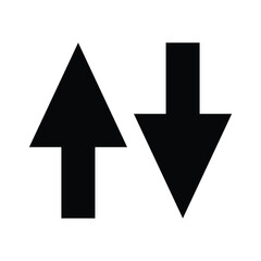 Up down arrow icon vector sign symbol direction internet data silhouette