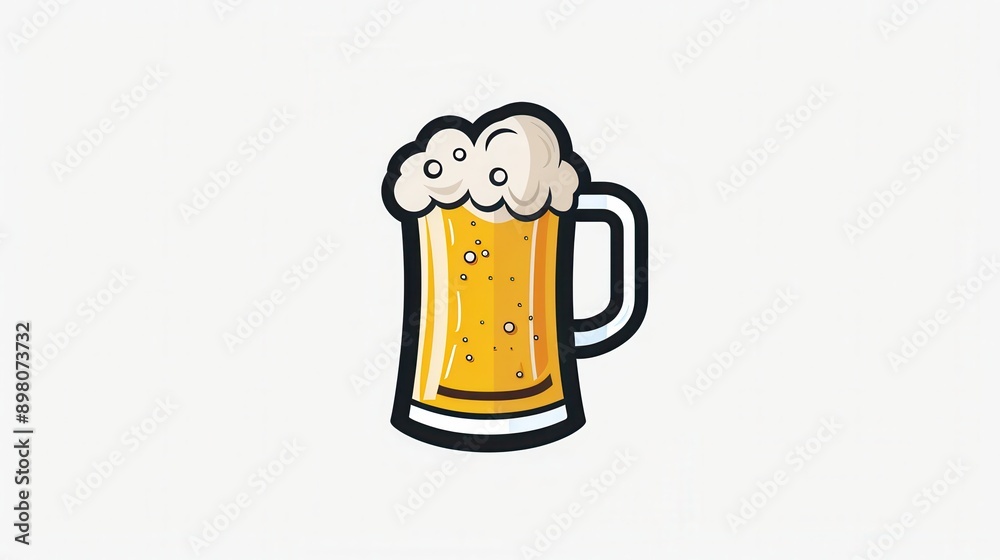 Poster a simple beer logo is displayed on a white background. the logo depicts a glass of beer with foam. g