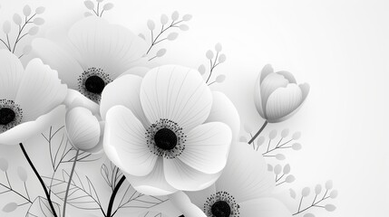 Clean and minimalist floral designs in black and white, crafted with crisp lines and clear outlines to ensure an enjoyable and relaxing coloring experience. Perfect for both beginners and experienced