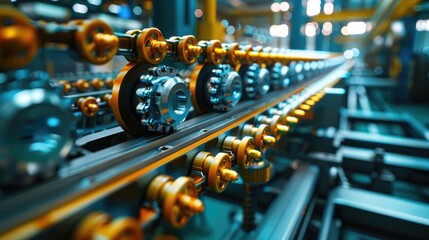 Conveyor Belt Gear Chain Drive Shaft in Manufacturing Process