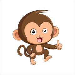 Obraz premium a monkey with its thumb up pointing to the left.