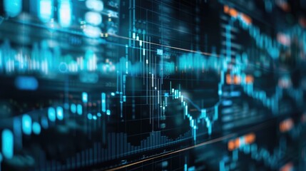 Close-Up View of Forex Trading Charts on Computer Monitor