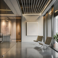 Interior of contempotary modern office. Minimalistic corporate design.