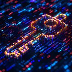 Obraz premium Binary Encryption Key