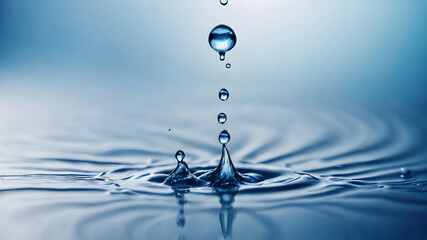 Water droplet texture with a fresh blue overlay