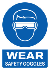 ISO mandatory safety signs v2 tex variation_wear safety goggles-26 size a4/a3/a2/a1	