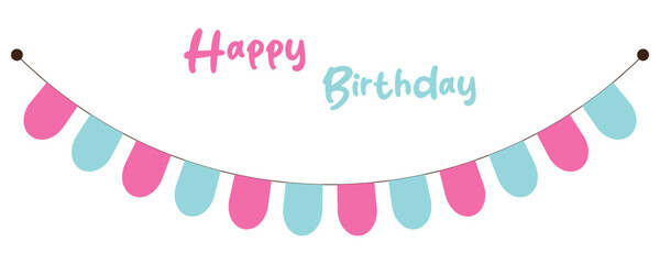 Flag garland. Repeating party bunting pattern. Triangle celebration flags chain. White, blue, red pennants decoration, with background.123.