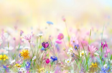 campo de flores silvestres. primavera.