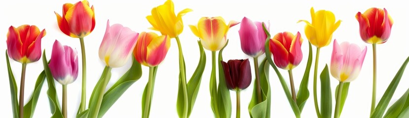 Fototapeta premium tulipanes aislados. fondo blanco