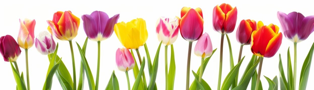 tulipanes aislados. fondo blanco