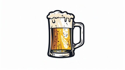 A simple beer mug logo with a white background. Generative AI