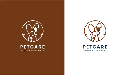 Pet care logo design. Animal care Logo design template vector illustration EPS10.