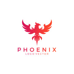 Phoenix logo vector Illustration. Bird Icon vector