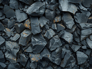 Close-Up View of Dark Grey Rocks on a Rocky Terrain