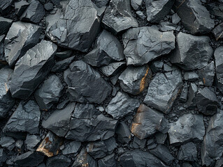 Close-Up View of Dark Grey Volcanic Rocks in Iceland