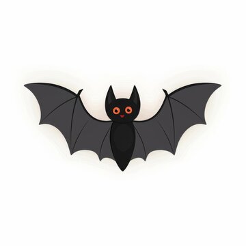 bat silhouette on solid white background, single object