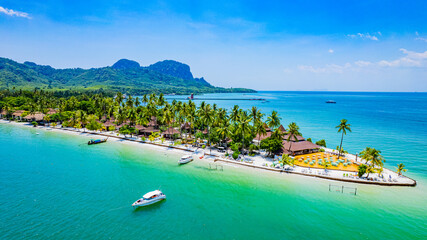  view of koh Mook or koh Muk island, in Trang, Southern Thailand Asia