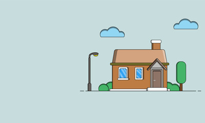 Fototapeta premium Vector Illustration Geometric 1 Story House Icon