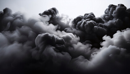 black smoke on white