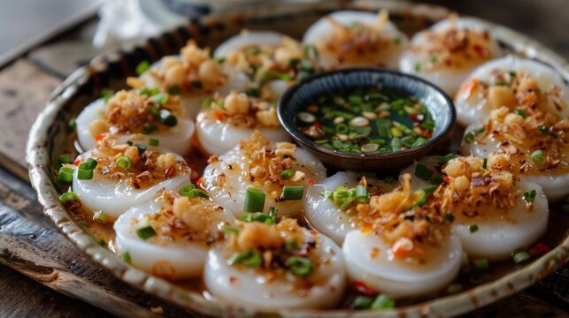 The traditional Vietnamese dish is Banyo bot lok.