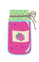 jar with raspberry jam