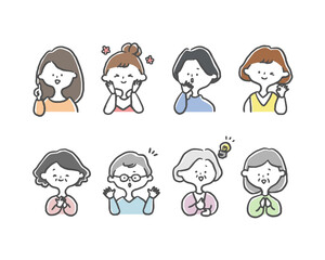 複数の女性アイコン