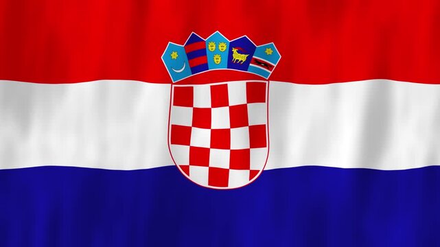 Croatia flag country animation 3D symbol design waving in wind movement national patriotism world culture emblem banner white red blue Europe