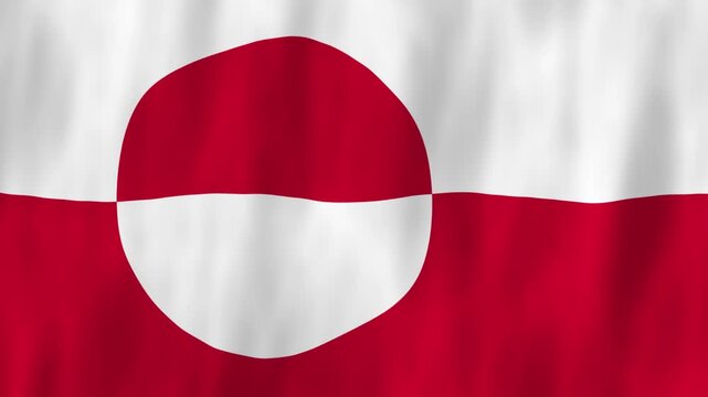 Greenland flag country animation 3D symbol design waving in wind movement national patriotism world culture emblem banner white red North America