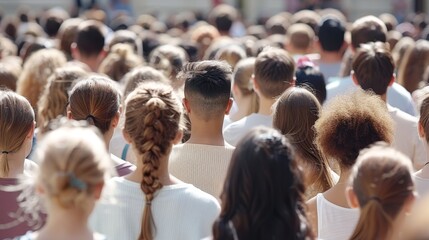 Enthralling outdoor concert  young crowd captivated by music and vibrant atmosphere