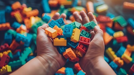 Baby with Toys and Books.