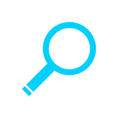 Blue search magnifying glass icon with simple and modern design