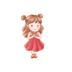 Little girl wearing cheongsam
