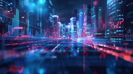 Obraz premium digital financial trading platform where investors use real-time data and AI analytics to make informed decisions and execute trades