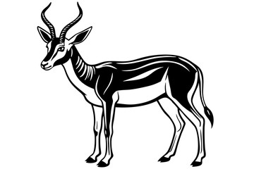 Springbok Silhouette, Springbok icon vector illustration