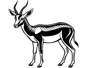 Springbok Silhouette, Springbok icon vector illustration
