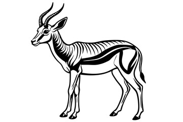 Springbok Silhouette, Springbok icon vector illustration