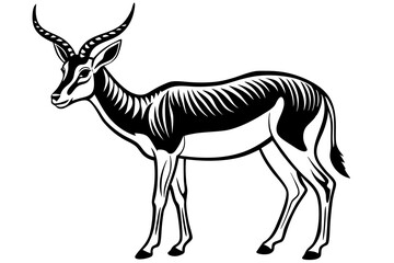 Springbok Silhouette, Springbok icon vector illustration