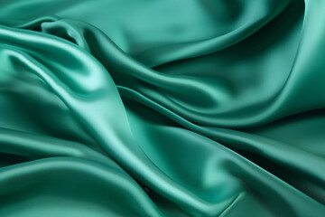 Obraz premium Processed collage of emerald green silk surface texture. Background for banner, backdrop