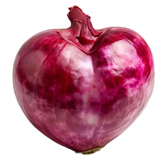 Onion abstract heart shaped vegetable. Whole vegetable clipart isolated on transparent background