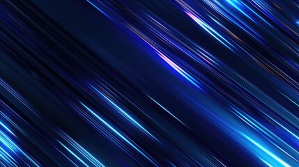 Digital artwork of neon lights creating abstract streaks against a night sky in an urban setting.