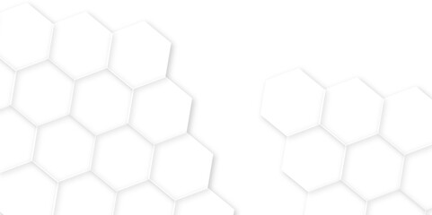 Abstract geometric background. Hexagonal technology vector abstract background. Hexagon in technology futuristic modern background vector illustration. White honeycomb texture grid.