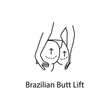 Brazilian Butt Lift, BBL Surgery, Buttock Augmentation, Cosmetic Surgery, Body Contouring, with editable stroke.