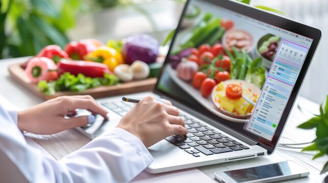 digital nutrition planning center where dietitians use software to create personalized meal plans based on clientsa?? health data