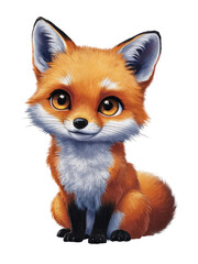 Obraz premium Isolated PNG baby fox, GENERATIVE AI