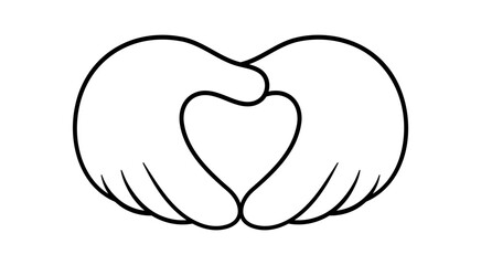Vector Heart Love Hand Gesture Illustration