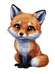 Fototapeta premium Isolated PNG baby fox, GENERATIVE AI