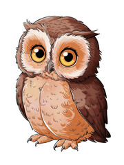 Fototapeta premium Isolated PNG baby owl, GENERATIVE AI