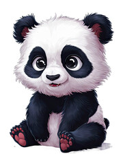 Fototapeta premium Isolated PNG baby Panda Bear, GENERATIVE AI